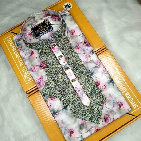 Digital Printed Cotton Panjabi (1051)