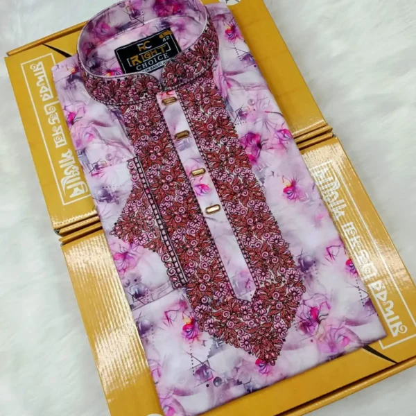 Digital Printed Cotton Panjabi (1052)